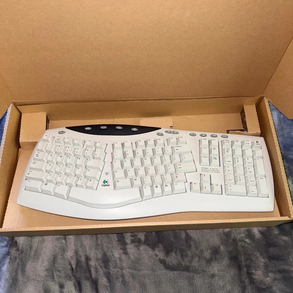 Logitech Cordless Desktop‎ Pro Keyboard ONLY White Ergonomic Wireless Y-RB7